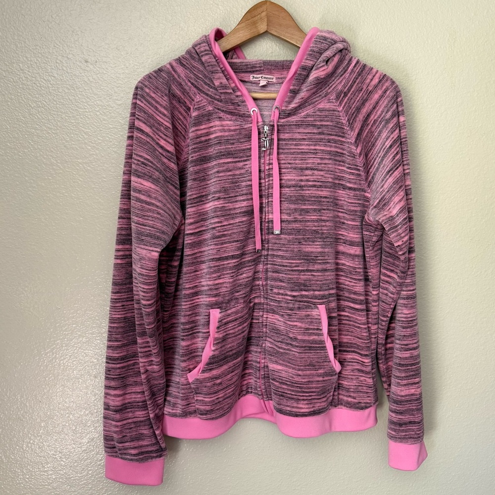 Juicy Couture Y2K Pink and Gray Women's Hoodie